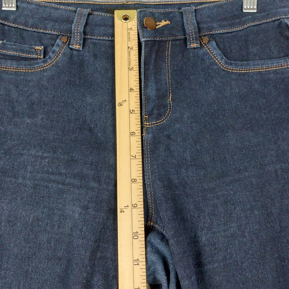 D. JEANS WOMENS BLUE DARK WASH SKINNY SOFT CASUAL SYRETCH DENIM PANTS SIZE 10 - Picture 3 of 9